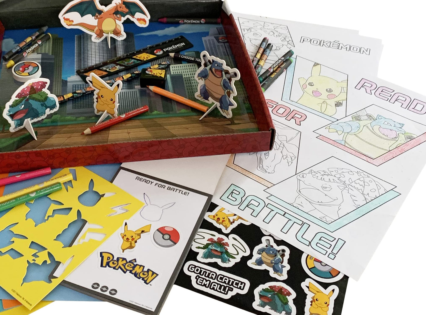Pokemon large art set by Blueprint Collections featuring colorful stationery and art supplies for kids' creative projects.