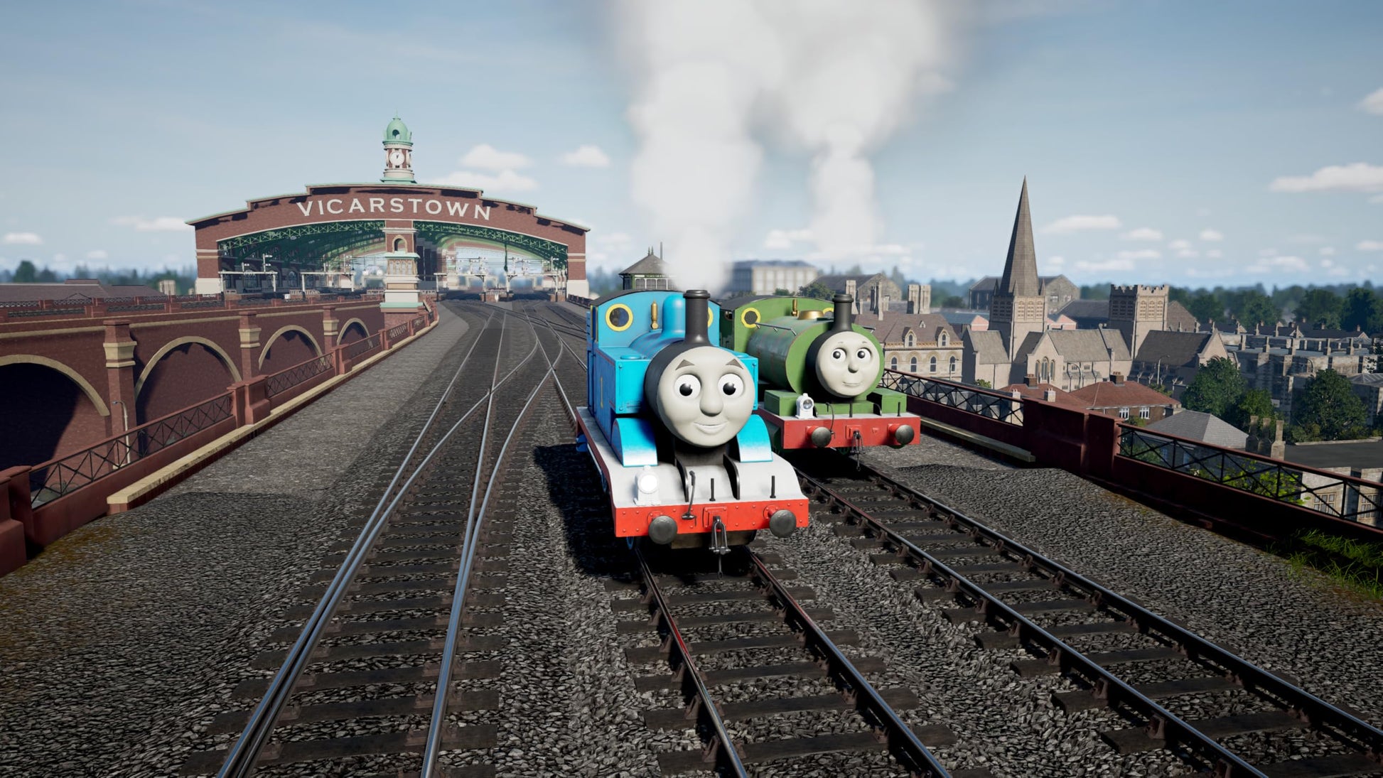 Thomas and Friends Wonders of Sodor Deluxe Edition for PS5, featuring colorful train characters and vibrant game artwork.