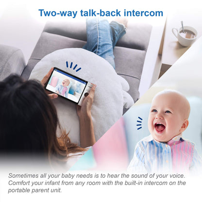 VTech VM919HD baby monitor with camera showing 7-inch HD display, pan and tilt camera, night vision, and wide-angle view.