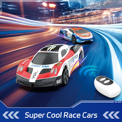 DIY Dual RC Slot Cars Track, VATOS Race Car Track Set for Kids 3-7, 360° Loop High Speed Competitive Tracks Toy with 2pcs Race cars, Christmas Birthday Gift for Boys Girls 3 4 5 6 7 8 9 Years Old
