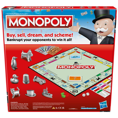Hasbro Gaming Monopoly, Strategy Board Game for 8+ Year Old Kids, 2-6 Players, Family Games for Children and Adults