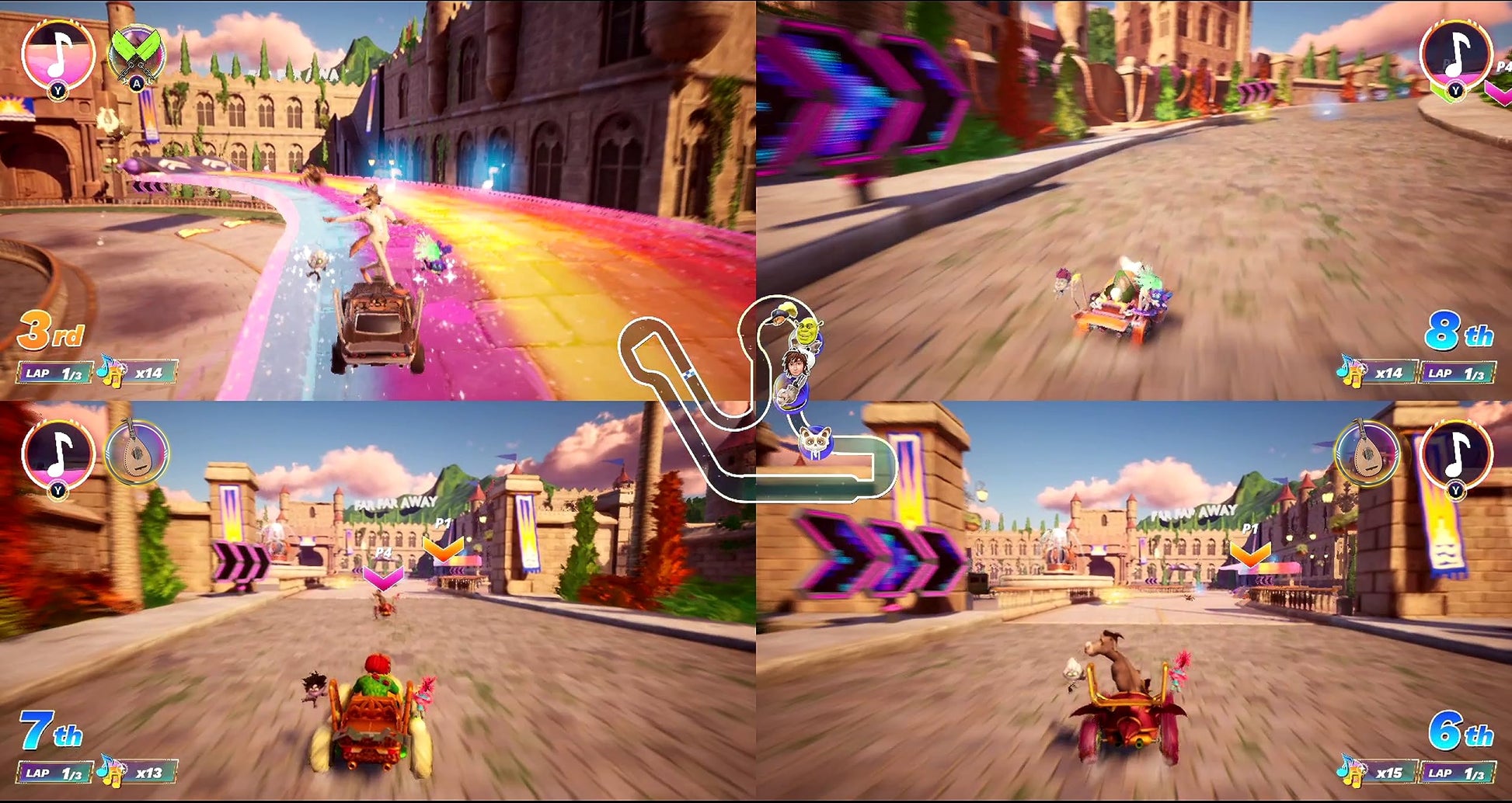 Dreamworks All-Star KartRacing game for PlayStation PS5 with colorful character and kart artwork from Game Mill.