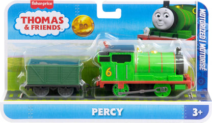 Thomas & Friends Motorized Toy Train, Classic Percy Battery-Powered Engine & Cargo Car, Storytelling Play for Preschoolers, JGF94