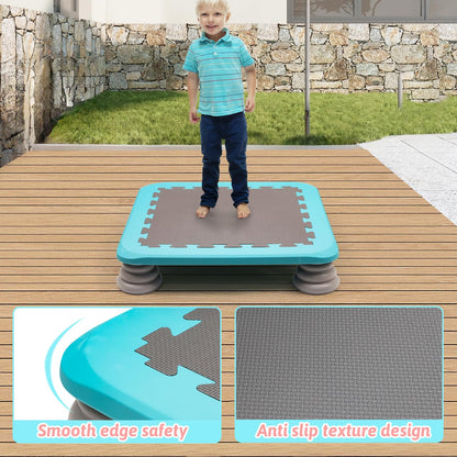 Kids Trampoline Indoor/Outdoor, Mini Trampoline for Toddlers Aged 3+, Autism-Friendly Sensory Toy Training Equipment, Holds up to 75KG, Gifts for Boys Girls