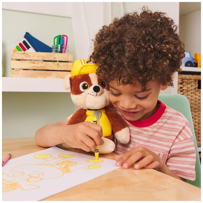 GUND PAW Patrol Official Rubble Take-Along Buddy Plush Toy, Premium Stuffed Animal for Ages 1 and Up, Yellow/Brown, 33.02cm