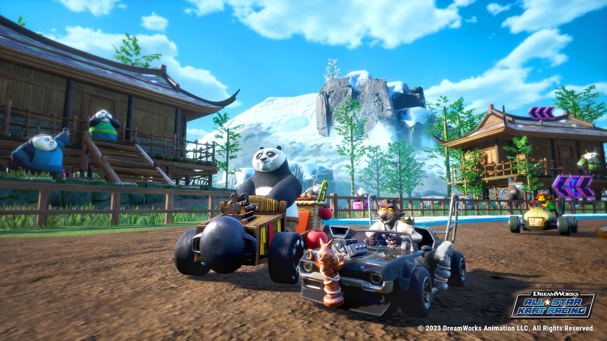 Dreamworks All-Star Kart Racing Nintendo Switch game cover with colorful cartoon characters and racing karts.