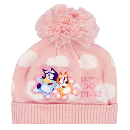 Bluey Hat and Gloves Set | Pink Winter Accessories for Girls