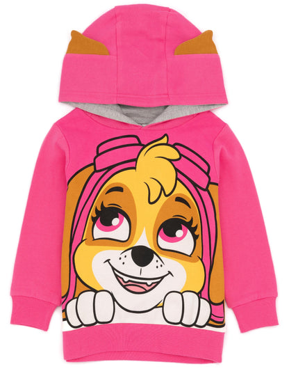Paw Patrol Kids Hoodie | Boys Girls Chase Marshall Skye Everest OR Rubble Sweater Options | Yellow Navy Red Pink Blue Jumpers 3D Ears | Nickelodeon Merchandise