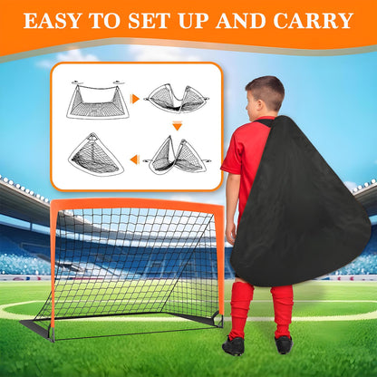 Football Goals for Backyard, Portable Goal, Soccer Practice, Football Training Equipment for Young with Portable & Durable Soccer Goal, Football Training Mat, Cones