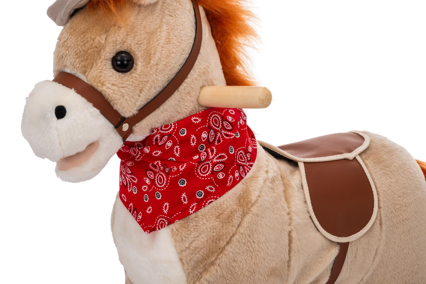 NINODOVAE Kids Rocking horse,Plush Stuffed Animal Rocker, for kids 1-3 years (light brown)