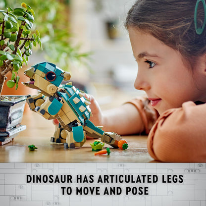 LEGO Jurassic World Baby Bumpy Ankylosaurus dinosaur toy with vibrant colors for creative play and adventure for kids.