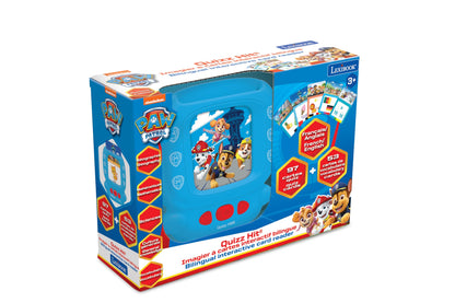 LEXIBOOK, Quizz Hit®, Paw Patrol, Bilingual interactive card reader, English/French, 150 double-sided educational cards, educational quiz & flashcard machine, Red/Blue, JCR10PAi1