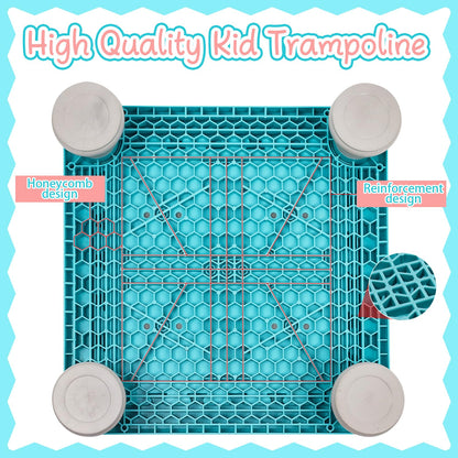 Kids Trampoline Indoor/Outdoor, Mini Trampoline for Toddlers Aged 3+, Autism-Friendly Sensory Toy Training Equipment, Holds up to 75KG, Gifts for Boys Girls