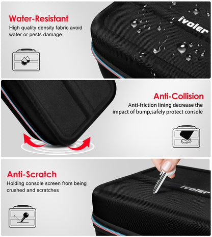 ivoler Nintendo Switch 2 carrying case with soft lining, holds 20 games and accessories in a protective portable messenger bag