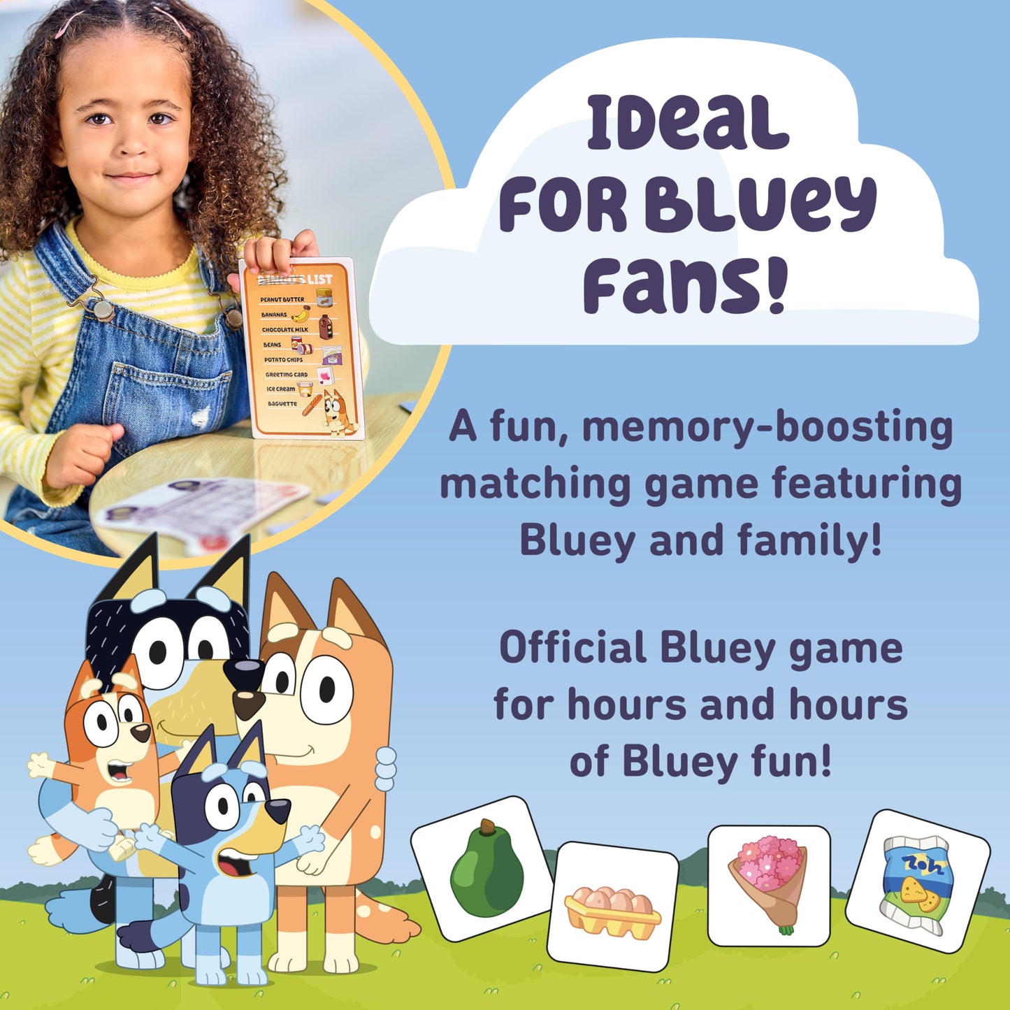 Orchard Toys Official Bluey Shopping List Matching and Memory Game for children age 3
