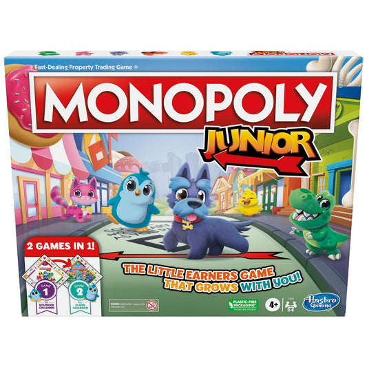 Hasbro Gaming Monopoly Junior, Family Board Game for 4+ Year Old Kids, Strategy Games for 2-6 Players