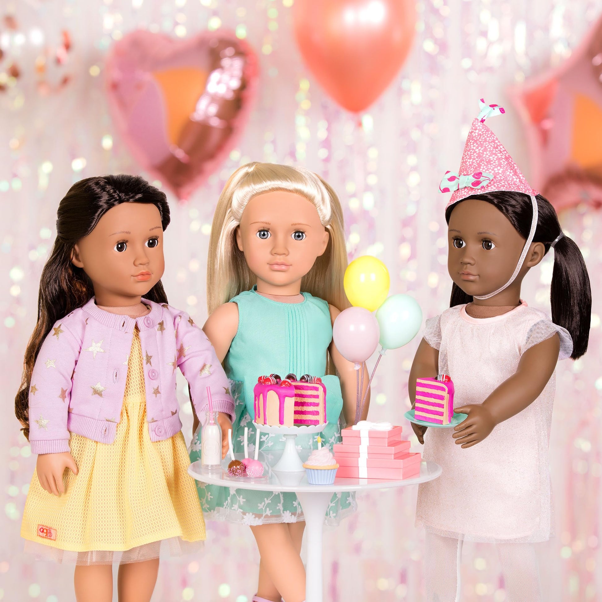 Our Generation doll wearing puppy-graphic outfit with shoes and accessories, 21.5 cm doll clothes for imaginative play.