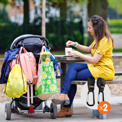 Baby Uma Baby Buggy Clips with non-slip design and 5 kg capacity, universal pram accessories for secure baby travel.