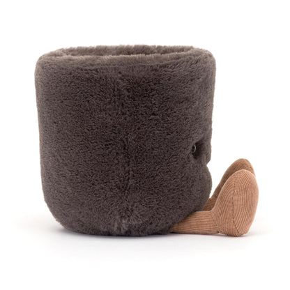 Amuseable coffee cup plush toy by Jellycat, featuring a smiling face and soft, cozy texture.