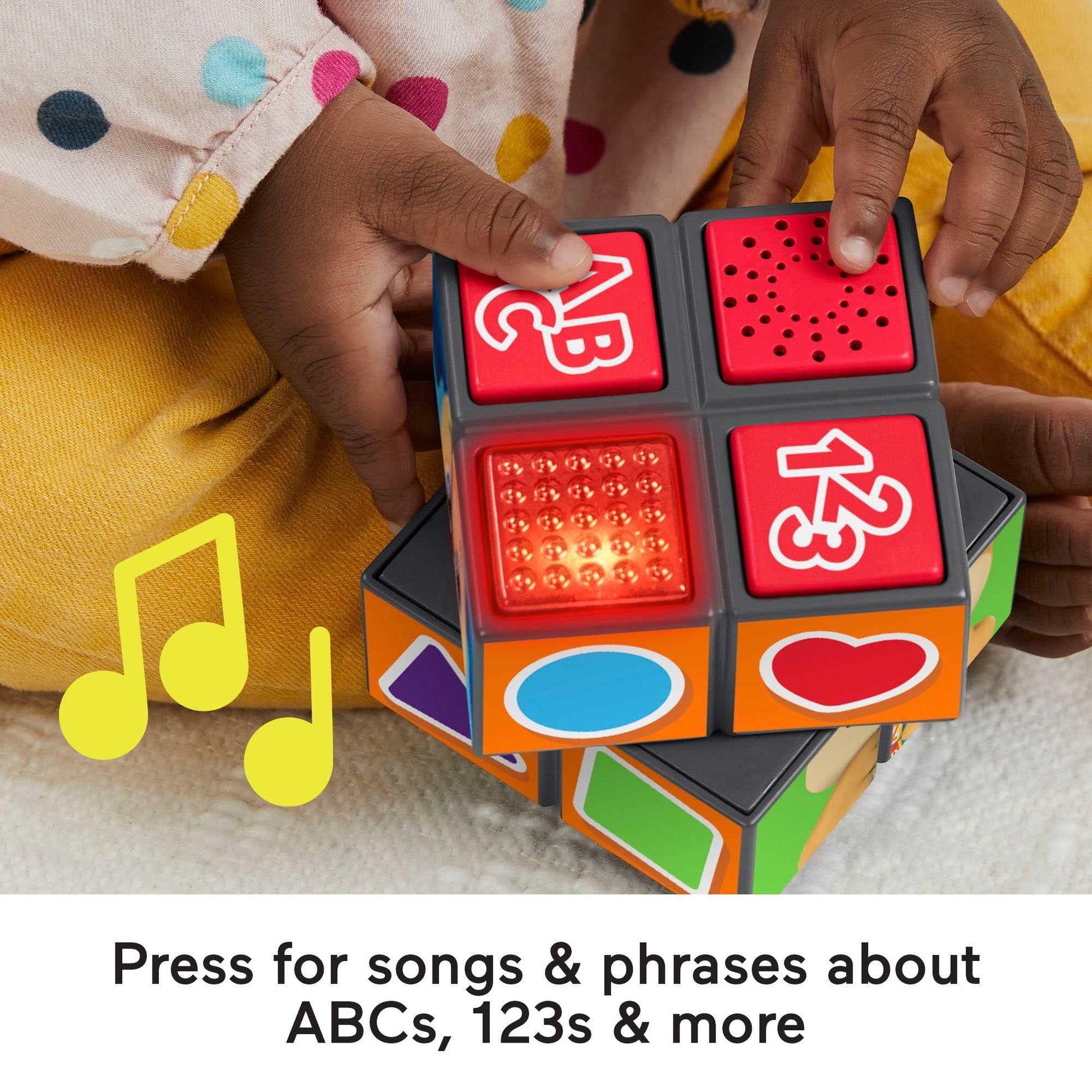 Fisher-Price Laugh & Learn Puppy activity cube with lights and music for babies 9+ months, UK English version