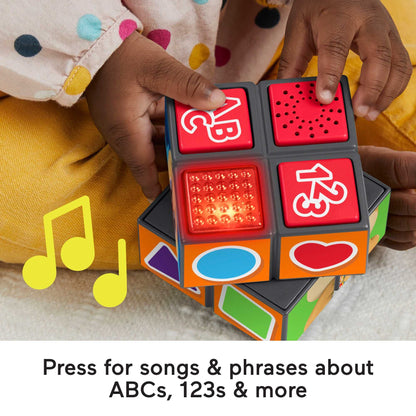 Fisher-Price Laugh & Learn Puppy activity cube with lights and music for babies 9+ months, UK English version