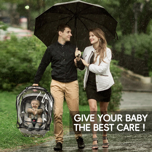 Bemece Universal Car Seat Rain Cover, Baby Car Seat Rain Cover with Side Ventilation and Quick-Access Large Window, Easy Carry for Multi-Brand Car Seats