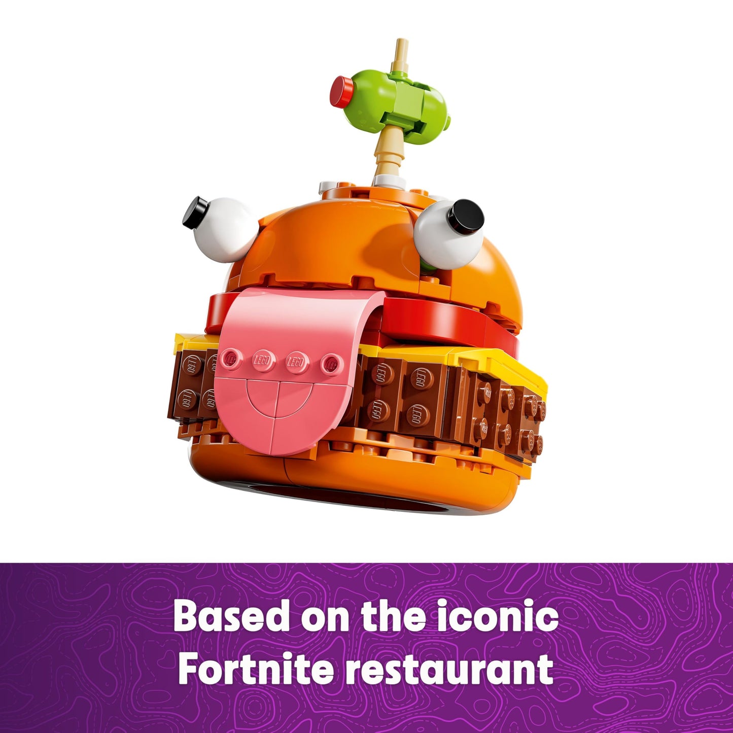 LEGO Fortnite Durrr Burger Set featuring colorful building blocks and collectible character figure for creative play.