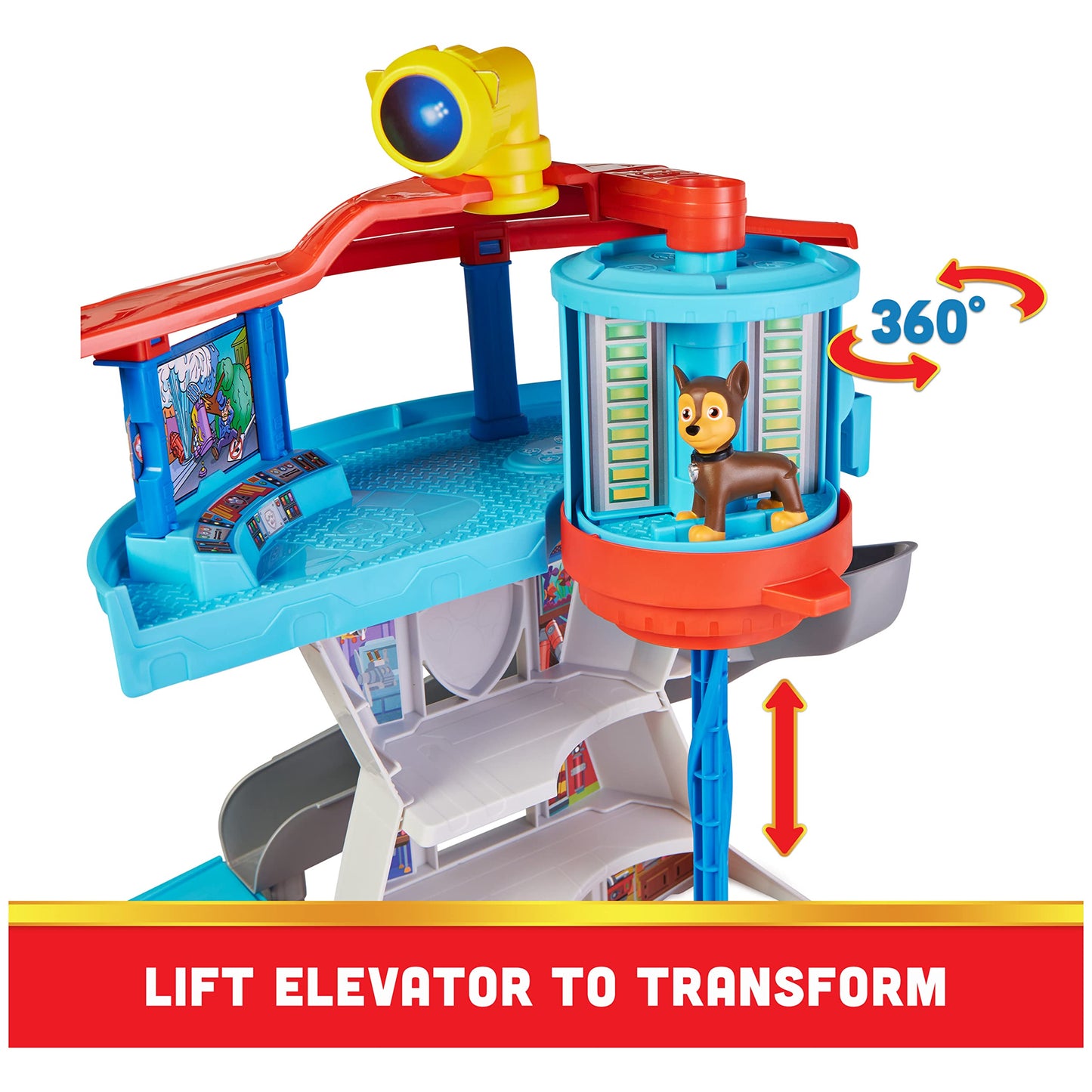 Paw Patrol Lookout Tower Playset with Toy Car Launcher, 2 Chase Action Figures, Chase’s Police Cruiser and Accessories, Kids’ Toys for Ages 3 and up
