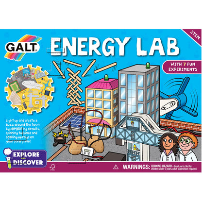 Galt Energy Lab science kit for kids with 7 physics experiments, STEM activity set for children ages 8 and up.
