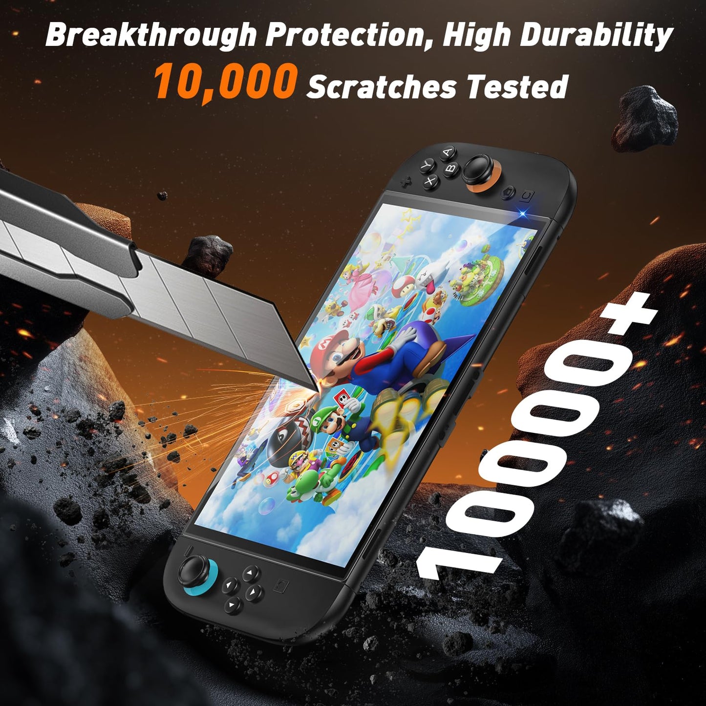 daydayup 4-pack Nintendo Switch 2 screen protectors with guiding frame, 9H hardness, and HD clarity for Nintendo Switch 2 2025 model