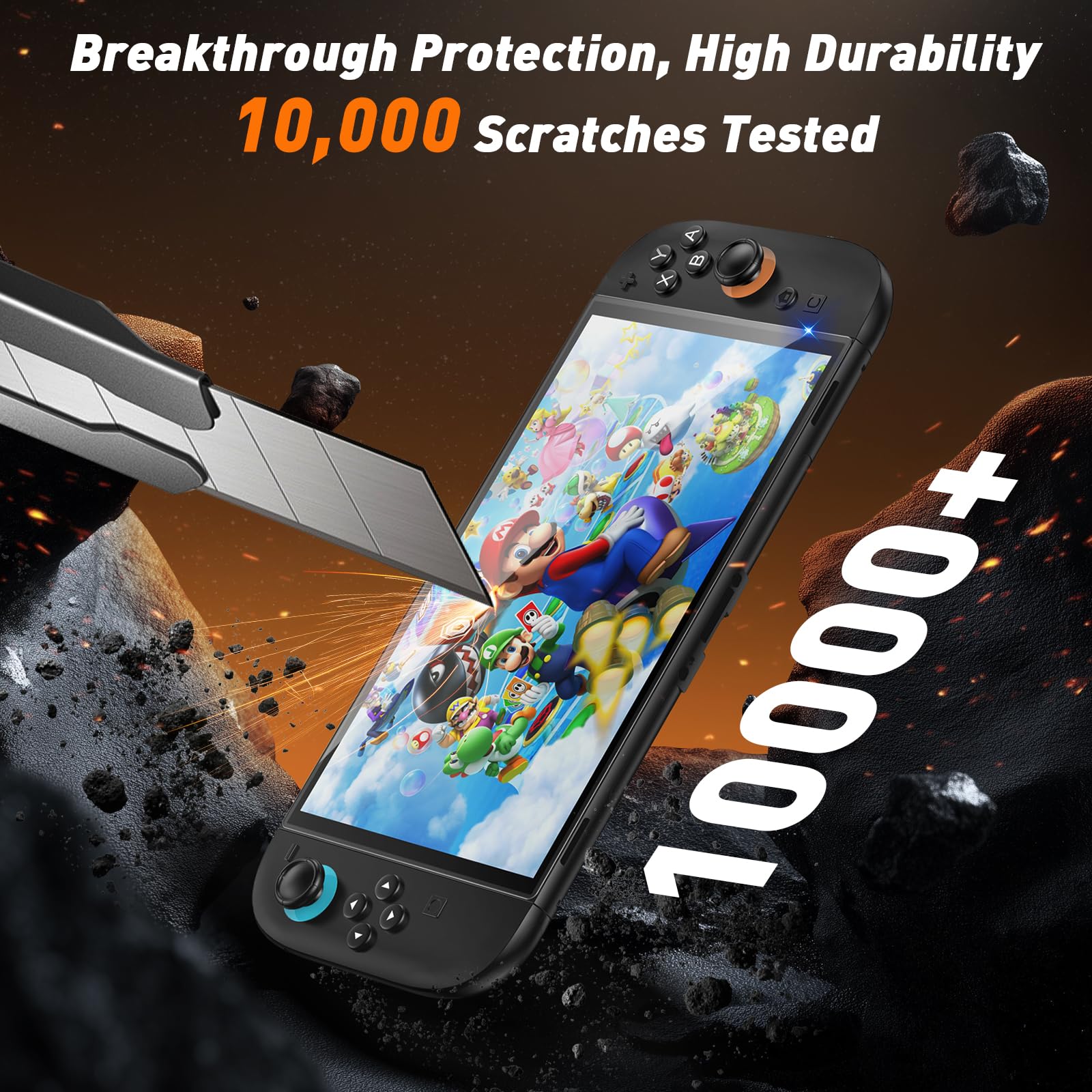 daydayup 4-pack Nintendo Switch 2 screen protectors with guiding frame, 9H hardness, and HD clarity for Nintendo Switch 2 2025 model