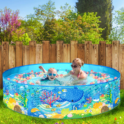 TOPWAYS Sea Creature Paddling Pool, Kiddie Swimming Pool - Easy Setup No Inflation, Outdoor Kids Swimming Pool - Size 152x25cm (Sea Creature)