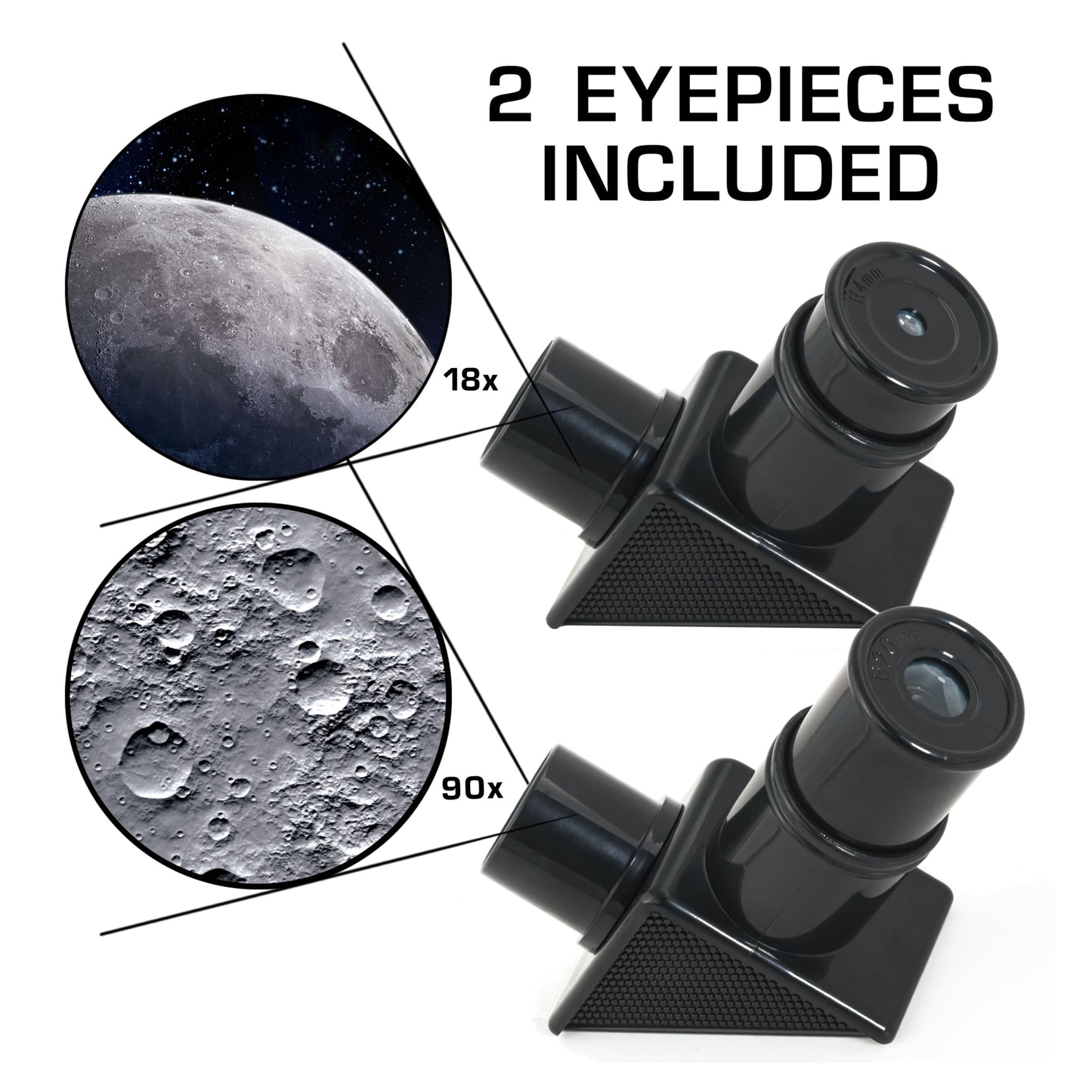 Blue Marble NASA Lunar Telescope for Kids with 90x magnification, two eyepieces, tabletop tripod, and finder scope for beginner astronomy