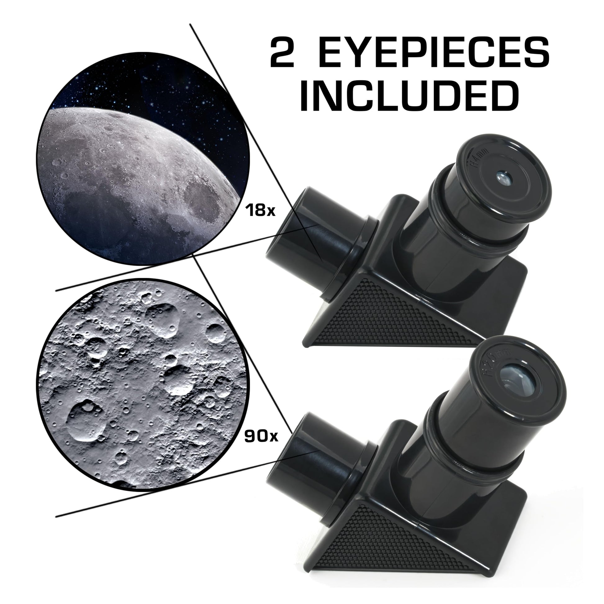 Blue Marble NASA Lunar Telescope for Kids with 90x magnification, two eyepieces, tabletop tripod, and finder scope for beginner astronomy