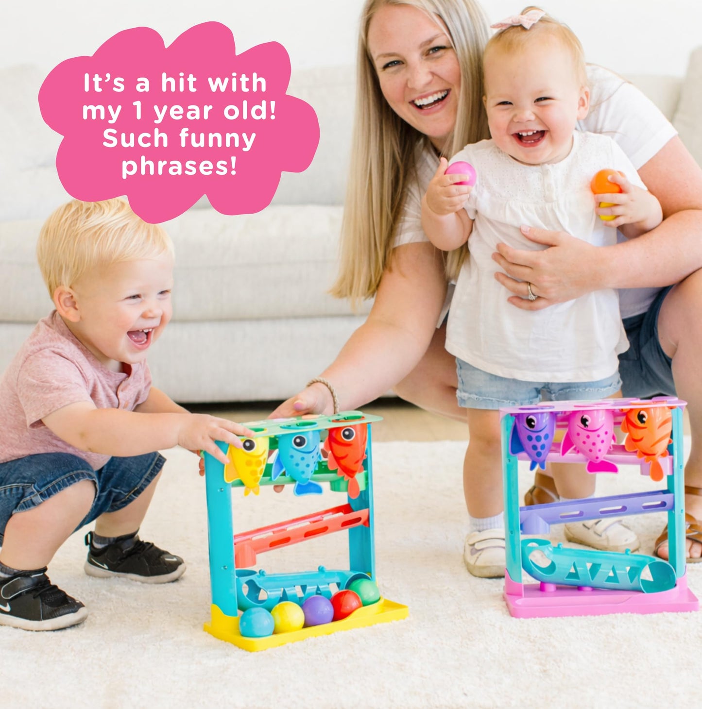 Move2Play, Feed The Fish | Interactive Baby & Toddler Toy | 1, 2+ Year Old Gift & Birthday Present | Boys & Girls Babies Ages 6, 7, 8, 9, 10, 12, 18, 24+ Months Old