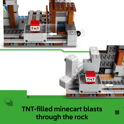 LEGO Minecraft The Pickaxe Mine - Interactive Building Toy - incl. Alex, Miner and Stray Spider Jockey Figures - Collectible Gamer Gift for 8+ Year Old Boys & Girls - 21277