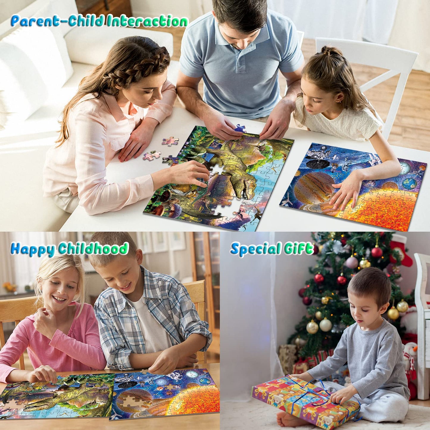 Sitodier Dinosaur Puzzles for Kids, 100 Piece Jigsaw Puzzles for Kids Ages 4-8, Learning Educational Puzzle Toys for Toddlers Boys Girls 4 5 6 7 8 Years Old