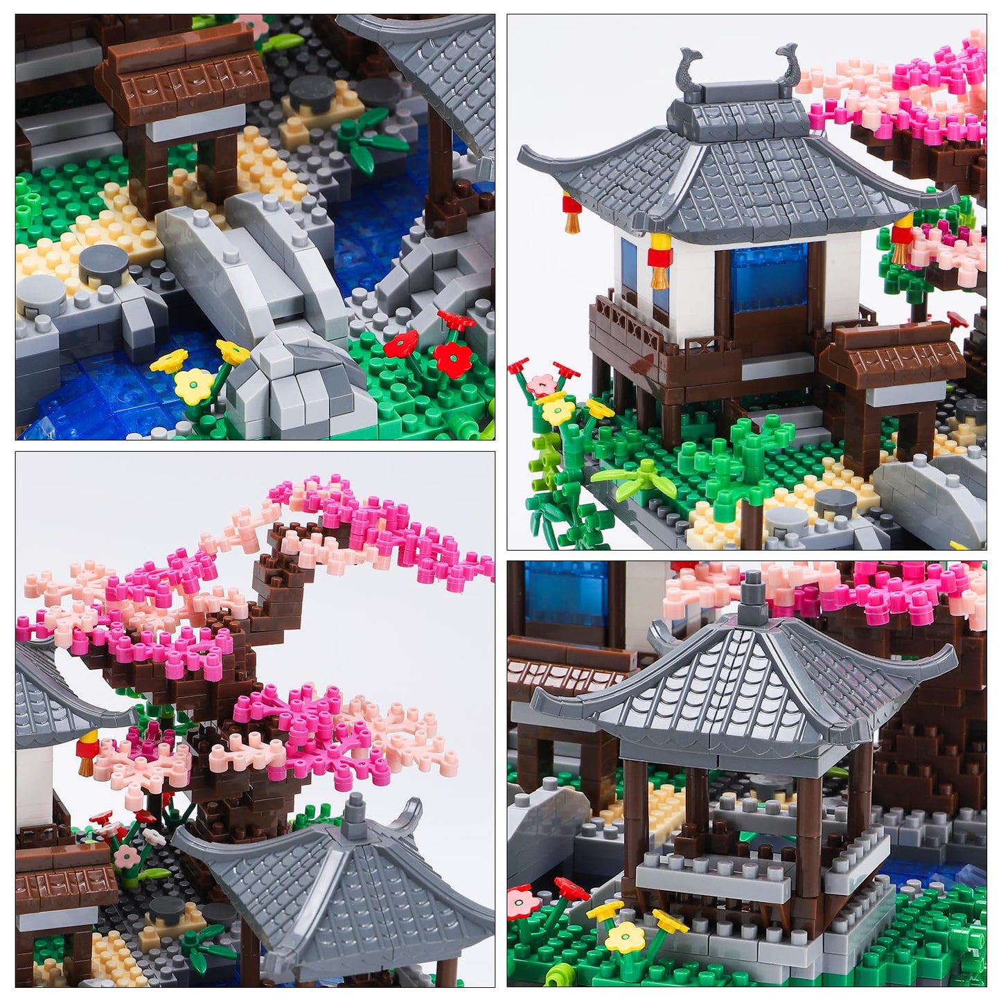CAXIMSY Cherry Blossom Bonsai Treehouse building block set with micro mini tree model, featuring 3300 detailed pieces.