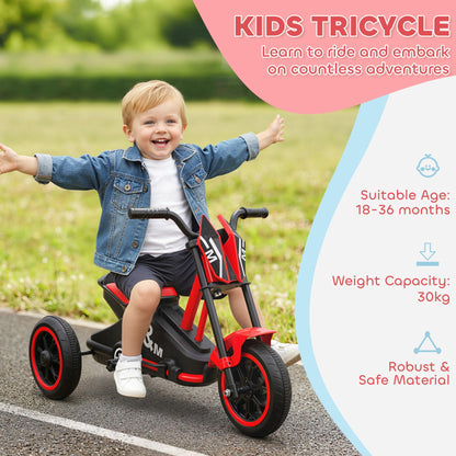 AIYAPLAY Kids Tricycle Baby Trike, Kids Trike with Pedal for Boys and Girls Ages 18–36 Months, 3 Wheel Toddler Balance Bike for Indoor Outdoor Use, Red