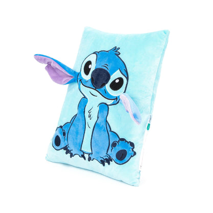 Jay Franco Disney Lilo & Stitch plush snuggle pillow, soft 3D bed cushion featuring Stitch character for cozy comfort and decorative use.