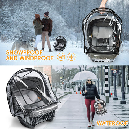 Bemece Universal Car Seat Rain Cover, Baby Car Seat Rain Cover with Side Ventilation and Quick-Access Large Window, Easy Carry for Multi-Brand Car Seats