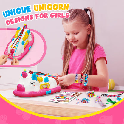 Hot Bee Unicorn Friendship Bracelet Making Kit, Sticky Rolls Bracelet Making Kit, Unicorn Gifts for Girls 4-8 Year Olds, Jewelry Making Kits for Girls, Creative Gifts Girl Toys Age 4 5 6 7 8
