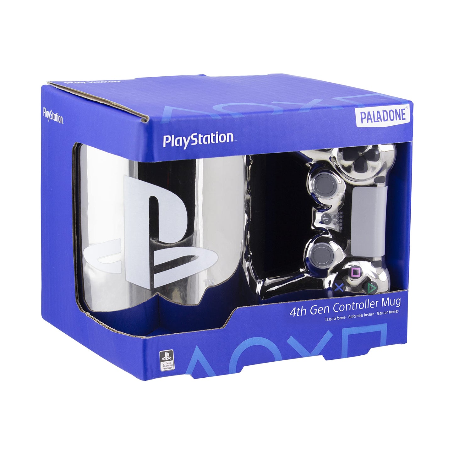 PlayStation Paladone DS4 Silver Controller Mug, Ceramic Coffee Mug for Gamers, 550 ml, Multicolored, PP9388PS