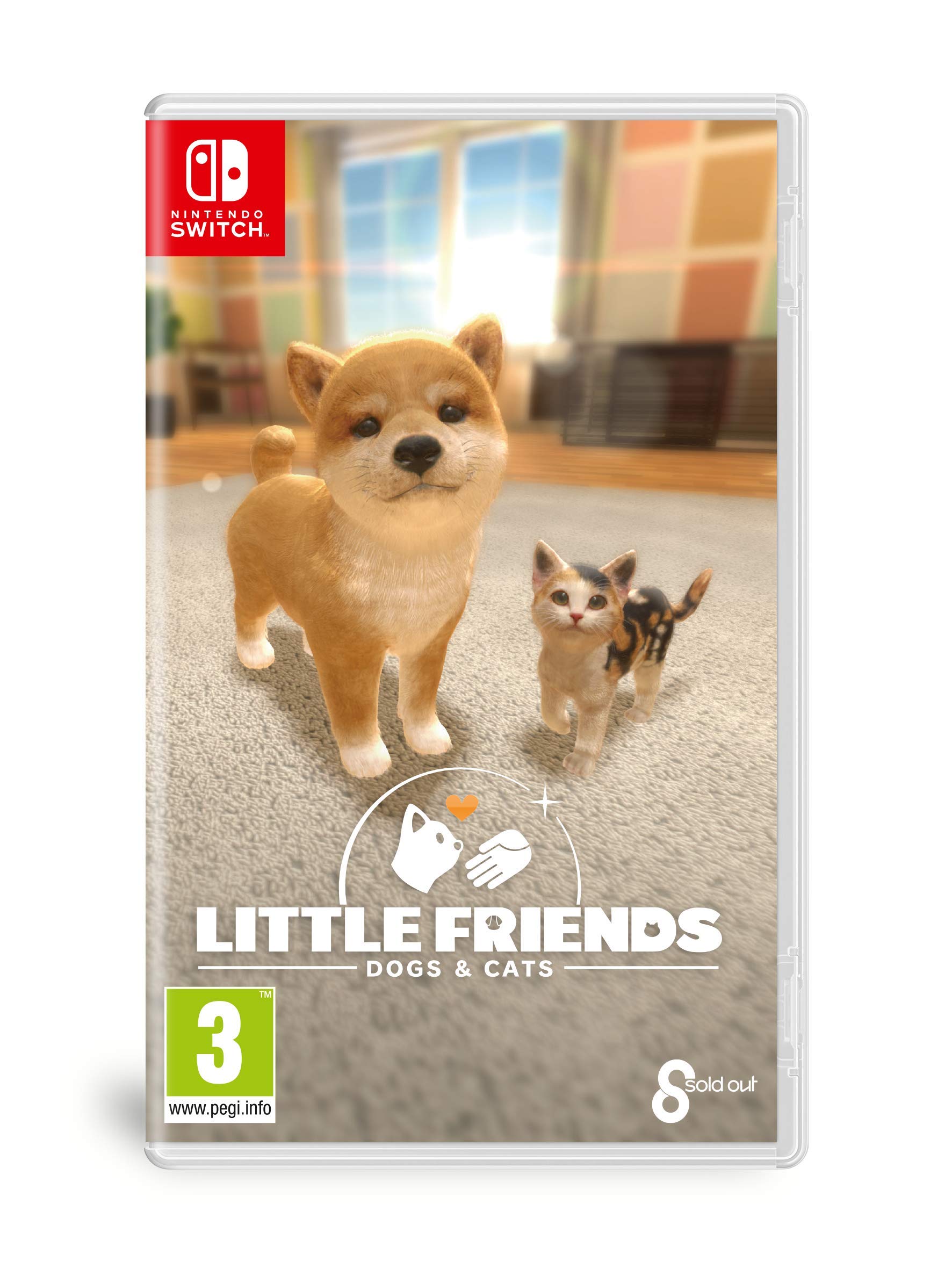 Cute illustration of dogs and cats from Little Friends game by Fireshine Games, featuring colorful cartoon-style animals.