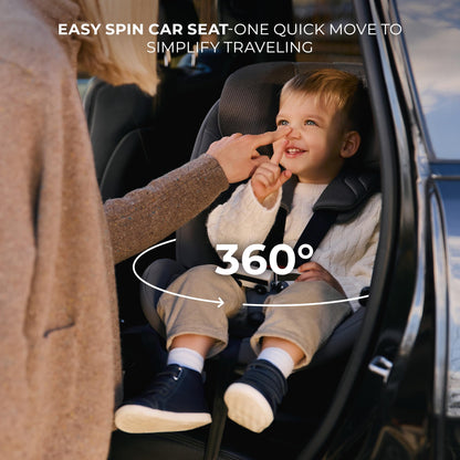 Kinderkraft XRIDER2 Infant Car Seat with Base, Isofix, I-Size 40-125 Cm, from Birh to 7 Years, Reclining, 360 Degree, Safety Systems, Travel Comfort, Green