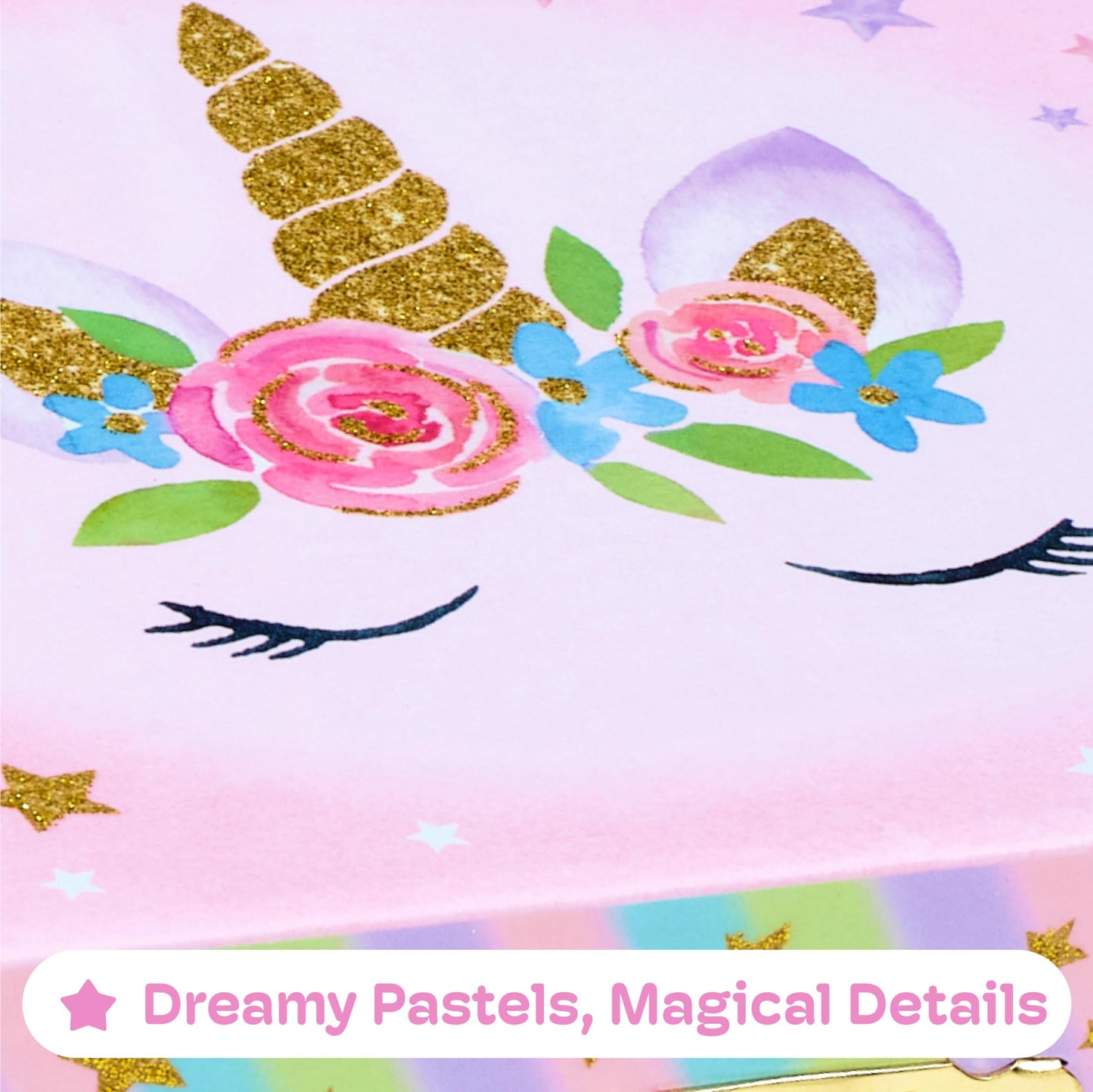 Jewelkeeper Unicorn Jewellery Box for Girls with 2 Pull-out Drawers, Glitter Rainbow and Stars Unicorn Design, The Beautiful Dreamer Tune - Store Your Precious Items - Ideal for Girls Ages 3 and Up