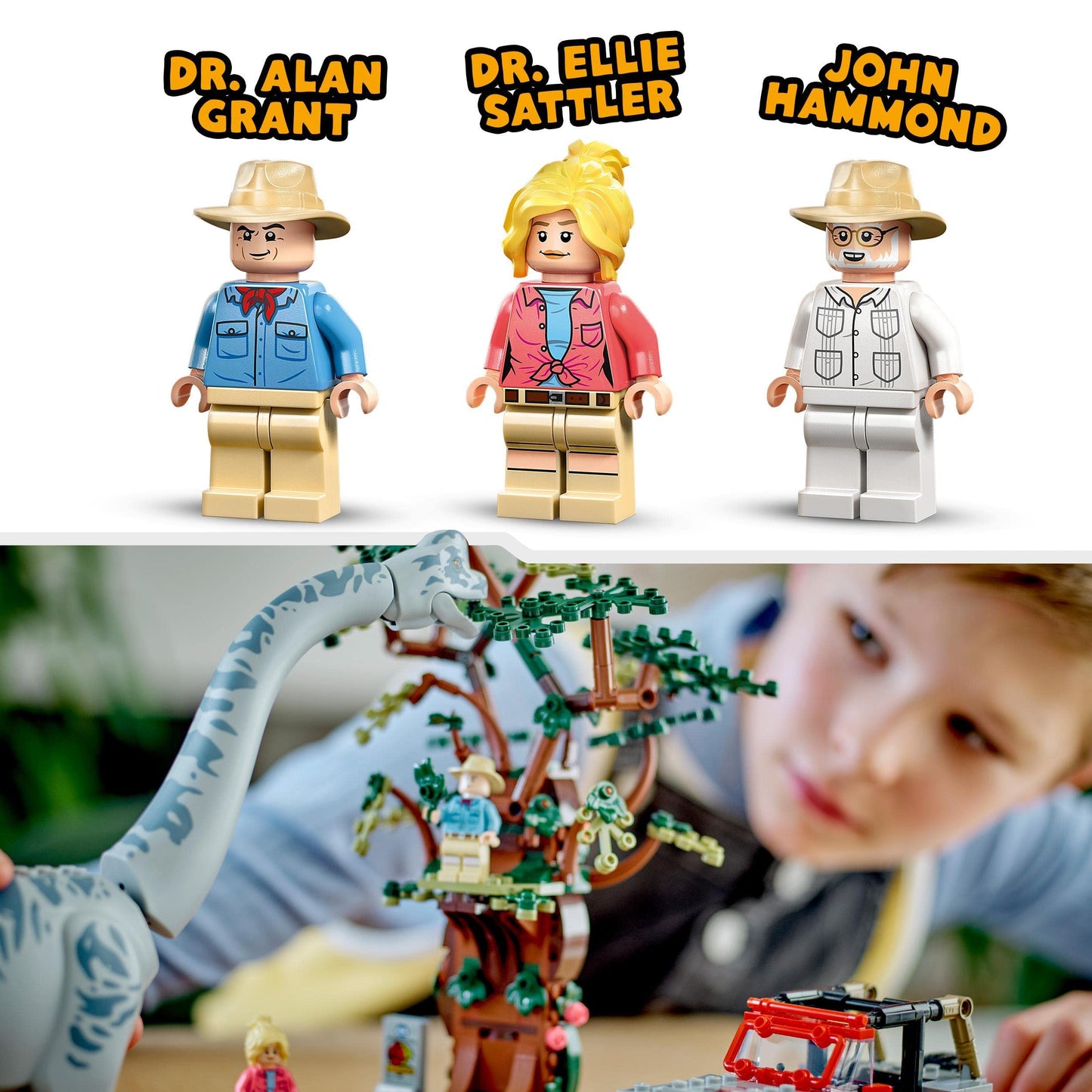 LEGO 76960 Jurassic Park Brachiosaurus Discovery Dinosaur Toy Set with Large Dino Figure, Tree and Buildable Jeep Wrangler Car, Gift for Boys, Girls, Kids, 30th Anniversary Collection