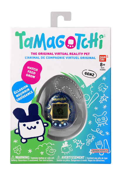 Bandai Tamagotchi Original Starry Night Shell | Tamagotchi Original Cyber Pet 90s Adults and Kids Toy with Chain | Retro Virtual Pets are Great Boys and Girls Toys or Gifts for Ages 8+