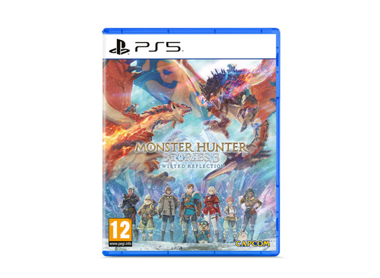 Image of Monster Hunter Stories 3: Twisted Reflection game case for PlayStation 5 by Capcom, featuring fantasy artwork on the cover.