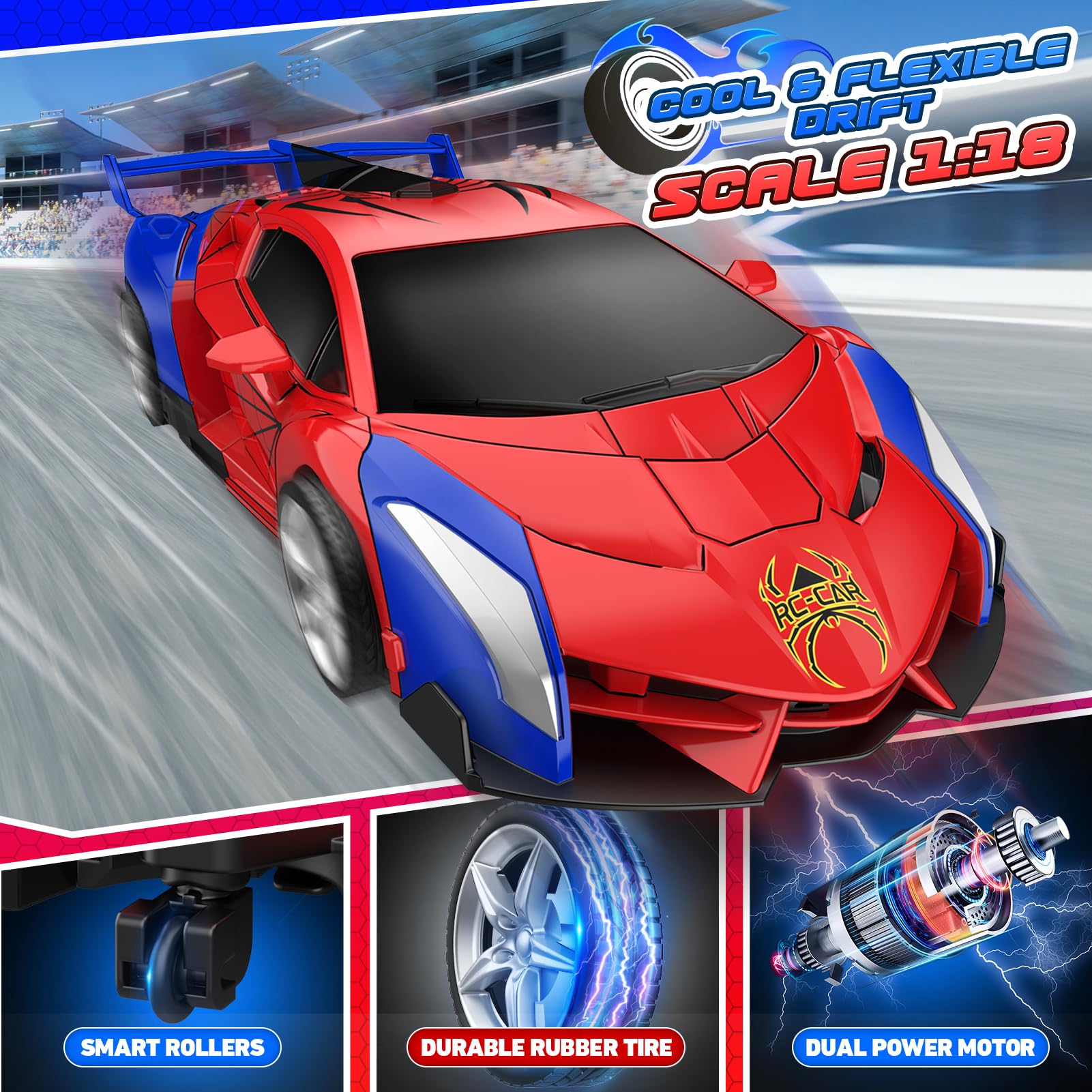 Braxel transforming remote control car for kids, featuring 360° rotation, 2.4GHz control, and 2-in-1 robot vehicle toy.